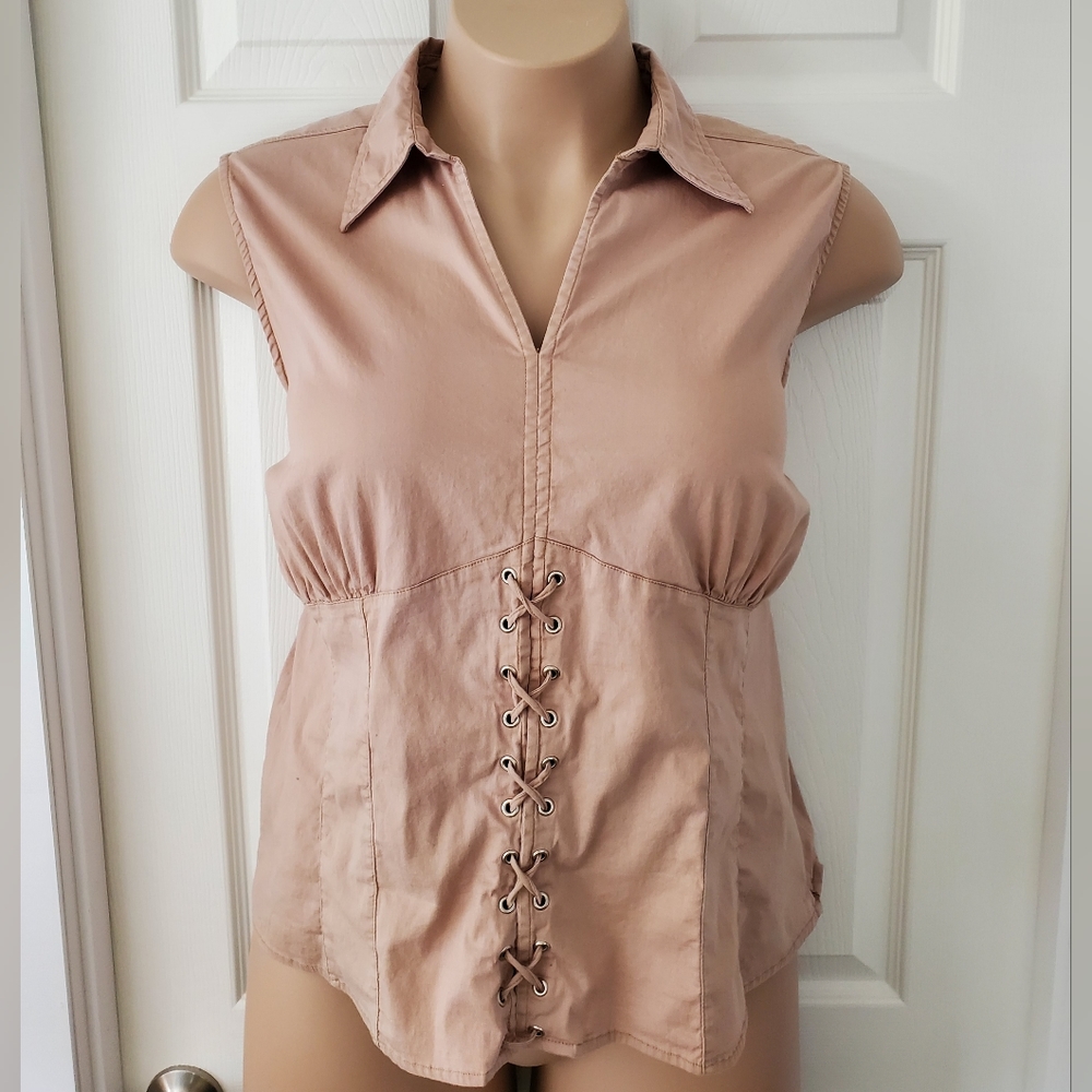 Andrew & Co. Faux Laced Front Top - Picture 4 of 11
